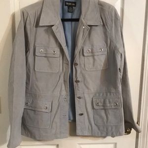 Leather coat, baby blue